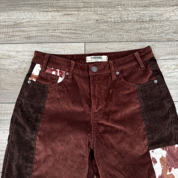 Stylish Brown and White Women's Cropped Jeans - Picture 3 of 10